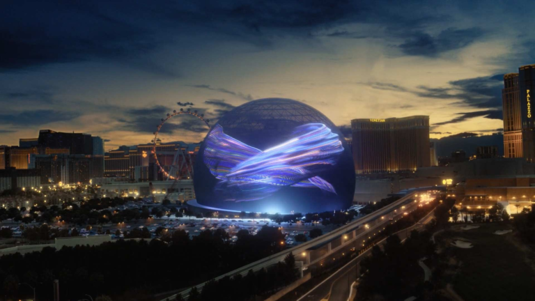 a large dome with lights on it